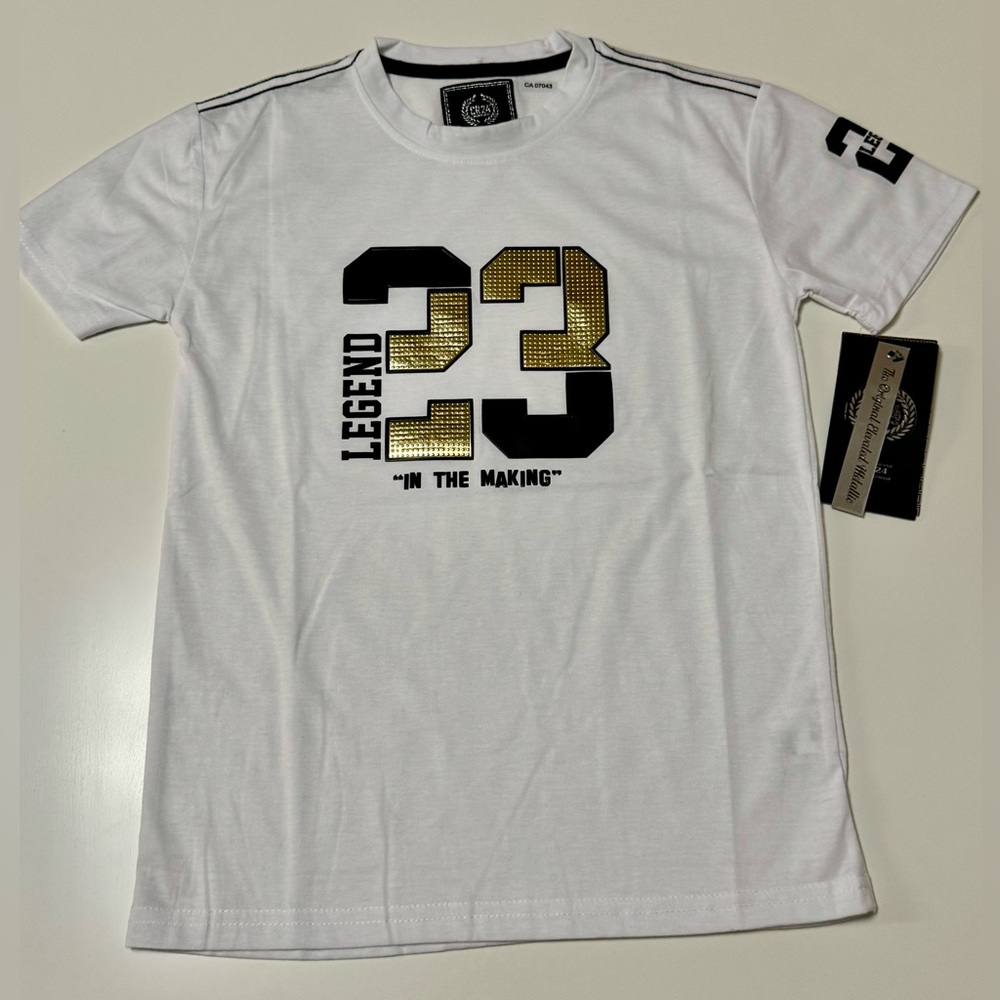 CR24 Bordo chromato Boys Size 8 White T-Shirt - Legend #23 - Picture 6 of 7